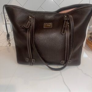 Dooney & Bourke Pebble Grain Tote Brown Leather Shoulder Bag